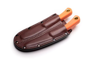Image of Knives of Alaska Muskrat / Cub Bear Combo Fixed Blade Knives, 2.25in / 2.75in, CPM-S30V Stainless Steel, Round Point/Caping Blade, Santoprene, Orange Handle, 00104FG
