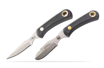 Image of Knives of Alaska Muskrat/Cub Bear Combo Fixed Blade Knives, 2.25in/2.75in, Magnacut Stainless Steel, Round Tip/Caping Blade, Suregrip, Black, 00105FG