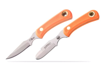 Image of Knives of Alaska Muskrat/Cub Bear Combo Fixed Blade Knives, 2.25in/2.75in, Magnacut Stainless Steel, Round Tip/Caping Blade, Suregrip, Orange, 00106FG