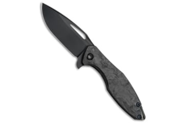 Image of Koenig Arius Folding Knife, 3.50in, CTS-204P, Drop Point Blade, Carbon Fiber, Black Handle, Contoured, Black/Black, 8.50 inch, BHQ-81014