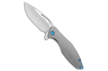 Image of Koenig Arius Folding Knife, 3.50in, Bohler M390 Stainless Steel, Drop Point Blade, Titanium, Blue/Gray Handle, Standard, Blue/Gray/Gray, 8.50 inch, BHQ-207410