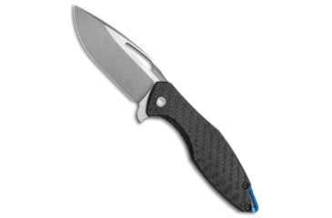 Image of Koenig Arius Folding Knife, 3.50in, CTS-204P, Drop Point Blade, Carbon Fiber, Black Handle, Carbon Fiber / Light Ti, Black/Gray, 8.50 inch, BHQ-82728