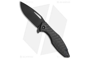 Image of Koenig Arius Folding Knife, 3.50in, CTS XHP, Drop Point Blade, Carbon Fiber, Black Handle, Patterned, Black/Black, 8.50 inch, BHQ-81009