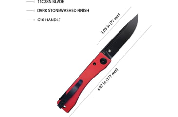 Image of Kubey Akino Lockback. Red. Black.