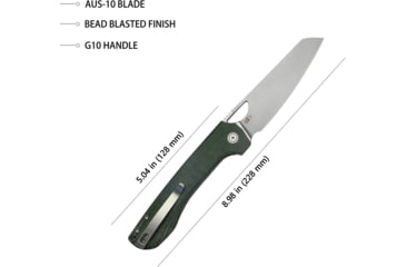 Image of Kubey Elang. Green Micarta