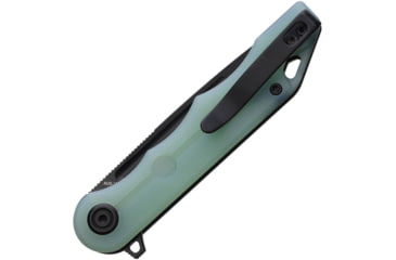 Image of Kubey Mizo Folding Knife, 4in Closed, 3.13in Black Stonewash AUS-10A Stainless Blade, Jade G10 Handle, KU312G