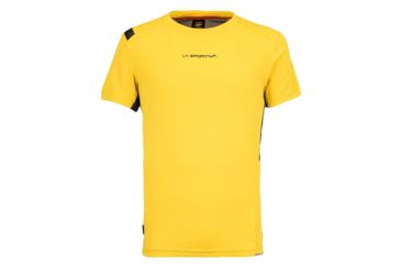 Image of La Sportiva Blitz T-Shirt - Men's, Yellow/Carbon, Medium J72-100900-M