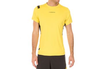 Image of La Sportiva Blitz T-Shirt - Men's, Yellow/Carbon, Medium J72-100900-M