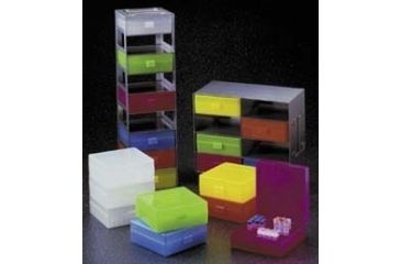 Image of VWR Microtube Storage Boxes and Freezer Racks, 100-Place R8300-O-VWR Storage Boxes Orange