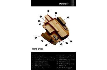 Image of LAG Tactical Defender Holsters, Fits Springfield XD Sub-Compact 9/40, Right Hand, Black 3016