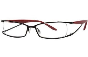 Image of LAmy LeafUS 1010 Bifocal Prescription Eyeglasses - Frame Black/Red, Size 52/16mm LYLEAFUS101003