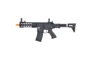 Image of Lancer Tactical Proline Enforcer Battle Hawk 7in M4 Airsoft Rifle w/ PDW Stock, Black, LT-34BD7-G2-ME