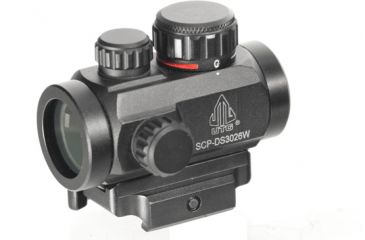 Image of Leapers UTG 2.6in ITA Red/Green Micro Dot Sight with Integral QD Picatinny Mount, SCP-DS3026W
