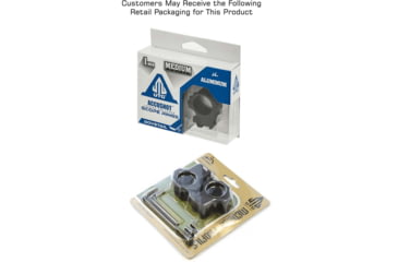 Image of Leapers UTG ACCUSHOT 1in/2PCs Medium Profile Airgun Rings, Black, RGPM-25M4