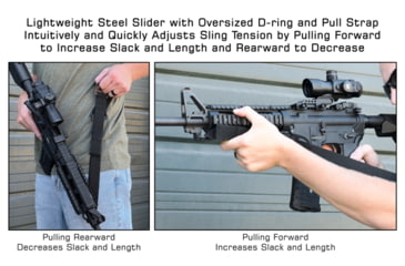 Image of Leapers UTG BOLLA 2 to 1 Point QD Conversion Sling, 42-58in, Black, PVC-GB508B
