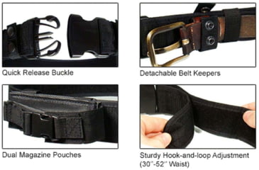 Image of Leapers UTG Heavy Duty Elite Law Enforcement Pistol Belt, Black, PVC-B950-A