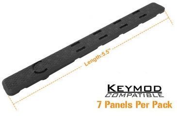 Image of Leapers UTG Low Profile Keymod Rail Panel Covers,5.5in,Black,Pack of 7 RB-HP25B, EDEMO2