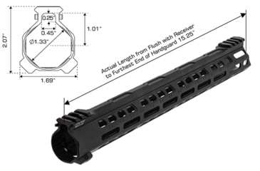 Image of Leapers UTG PRO Forerunner 15in M-LOK Free Float Handguard, Black, MTU047SPM