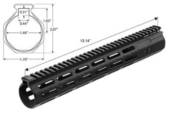 Image of Leapers UTG PRO M-LOK .308 DPMS GII 13in Super Slim Free Float Handguard, Black, MTU020SSME