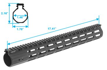 Image of Leapers UTG PRO Super Slim Free Float Handguard, DPMS LR-308, M-LOK, 17 inch, Black MTU038SSMB, EDEMO1