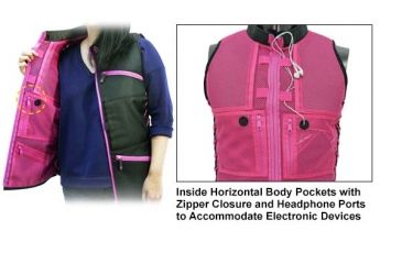 Image of Leapers UTG True Huntress Female  Sporting Vest, Black/Pink, _x000D_ PVC-VF21BP
