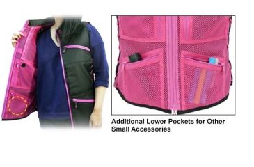 Image of Leapers UTG True Huntress Female  Sporting Vest, Black/Pink, _x000D_ PVC-VF21BP