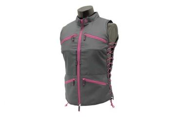 Image of Leapers UTG True Huntress Female  Sporting Vest, Gray/Pink, _x000D_ PVC-VF21GP