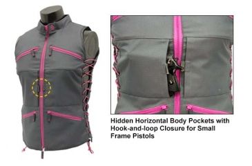 Image of Leapers UTG True Huntress Female  Sporting Vest, Gray/Pink, _x000D_ PVC-VF21GP