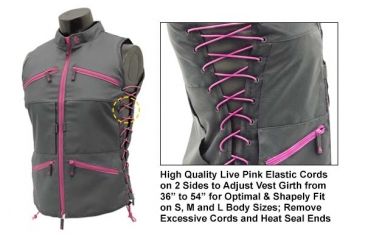 Image of Leapers UTG True Huntress Female  Sporting Vest, Gray/Pink, _x000D_ PVC-VF21GP