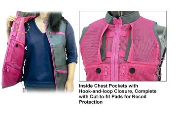 Image of Leapers UTG True Huntress Female  Sporting Vest, Gray/Pink, _x000D_ PVC-VF21GP