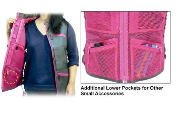 Image of Leapers UTG True Huntress Female  Sporting Vest, Gray/Pink, _x000D_ PVC-VF21GP