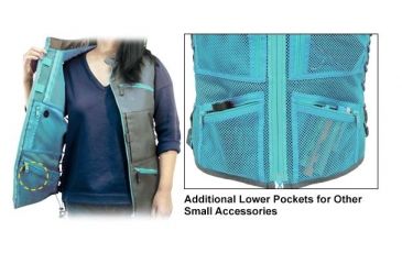 Image of Leapers UTG True Huntress Female Sporting Vest, Gray/Blue PVC-VF21GB