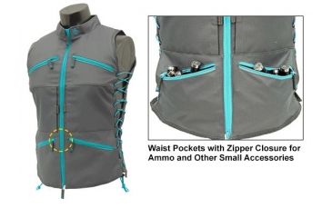 Image of Leapers UTG True Huntress Female Sporting Vest, Gray/Blue PVC-VF21GB
