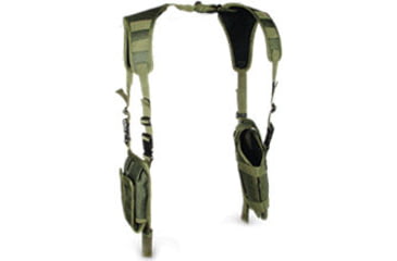 Image of Leapers Adjustable Law Enforcement Vertical Shoulder Holster for Pistol/Flashlight/Laser Accessories OD Green