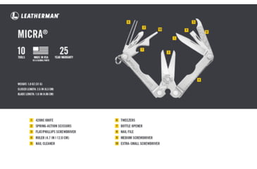 Image of Leatherman Micra Multi-Tool, Black Aluminum Handle 64320101K