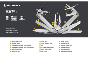 Image of Leatherman Wave Plus, Stainless, 832531