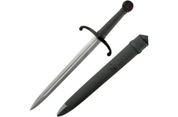 Image of Legacy Arms Brookhart Hospitaller Dagger Fixed Blade Knife, 13in, Black Leather Wrapped Handle IP613