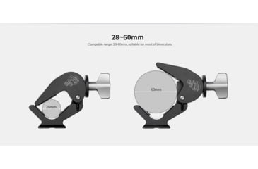 Image of Leofoto BC-02 Binoculars Adapter, ARCA Style Dovetail Standard, 28-60mm dia., Black, BC-02