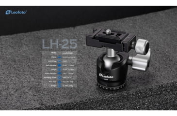 Image of Leofoto LH-25 Mini Ball Head &amp; QR Plate - Arca Compatible, Black, LH-25