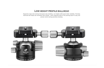 Image of Leofoto LH-36 Low Profile Ball Head &amp; QR Plate, Arca, Black, LH-36