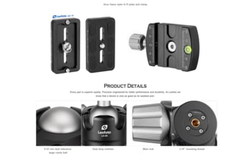 Image of Leofoto LH-36 Low Profile Ball Head &amp; QR Plate, Arca, Black, LH-36