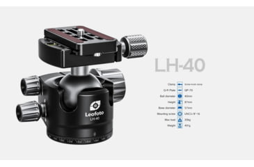Image of Leofoto LS-324C X Version Ranger Series Tripod / Ballhead Set - LS-324CX/LH-40LR, Black, LS-324CX+LH-40LR