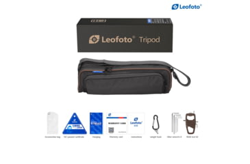 Image of Leofoto LX-224CT/SW-02 Reversible Travel Tripod for Binoculars w/ 2-Way Pan Head Kit, Black, LX-224CT+SW-02