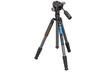 Image of Leofoto LX-224CT/SW-02 Reversible Travel Tripod for Binoculars w/ 2-Way Pan Head Kit, Black, LX-224CT+SW-02