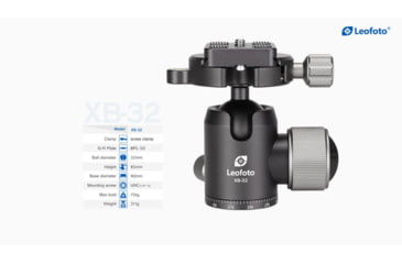 Image of Leofoto LX-255CT/XB-32 Reversible Travel Tripod w/ Ball Head Set, Black, LX-255CT+XB-32