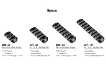 Image of Leofoto MLP-60 M-LOK QR Plates - Picatinn, Black, MLP-60