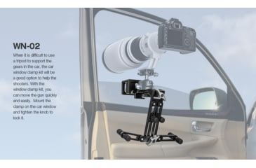 Image of Leofoto WN-02 Multi-Purpose Window Mount for Binoculars/Lens and Camera, Black, WN-02