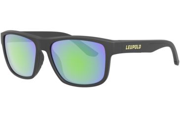 Image of Leupold Katmai Sunglasses, Matte Black Frame, Square Emerald Mirror Lens, Polarized, Narrow-Regular, 179099