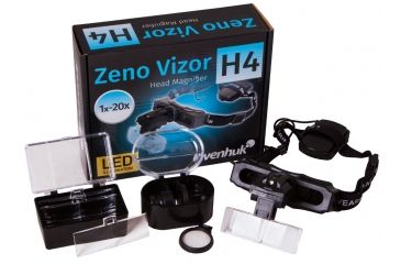 Image of Levenhuk Zeno Vizor H4 Head Magnifier, Black, Medium 70433