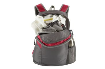 Image of Lewis N. Clark 18in Packable Backpack with Neoprene Zip Pouch, Red/Gray, One Size, 1764RED